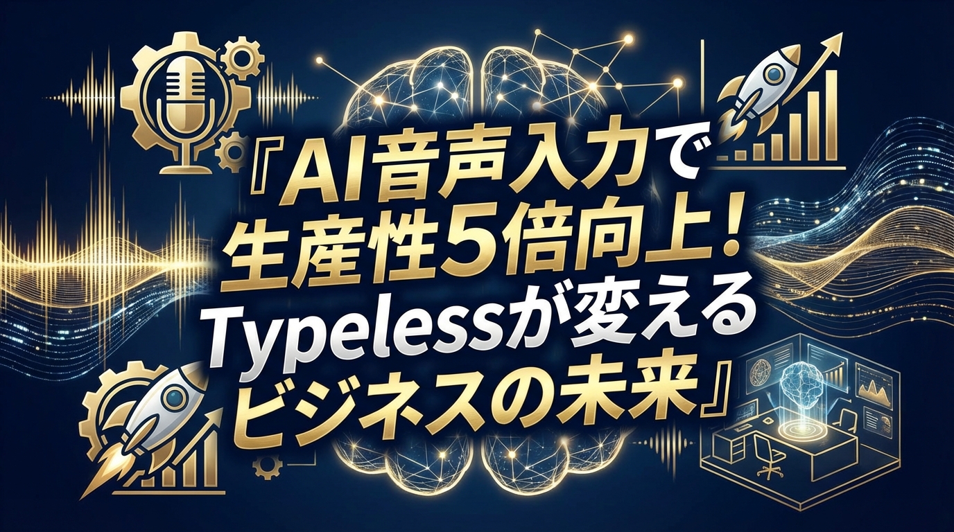 AI音声入力で生産性5倍向上！Typelessが変えるビジネスの未来