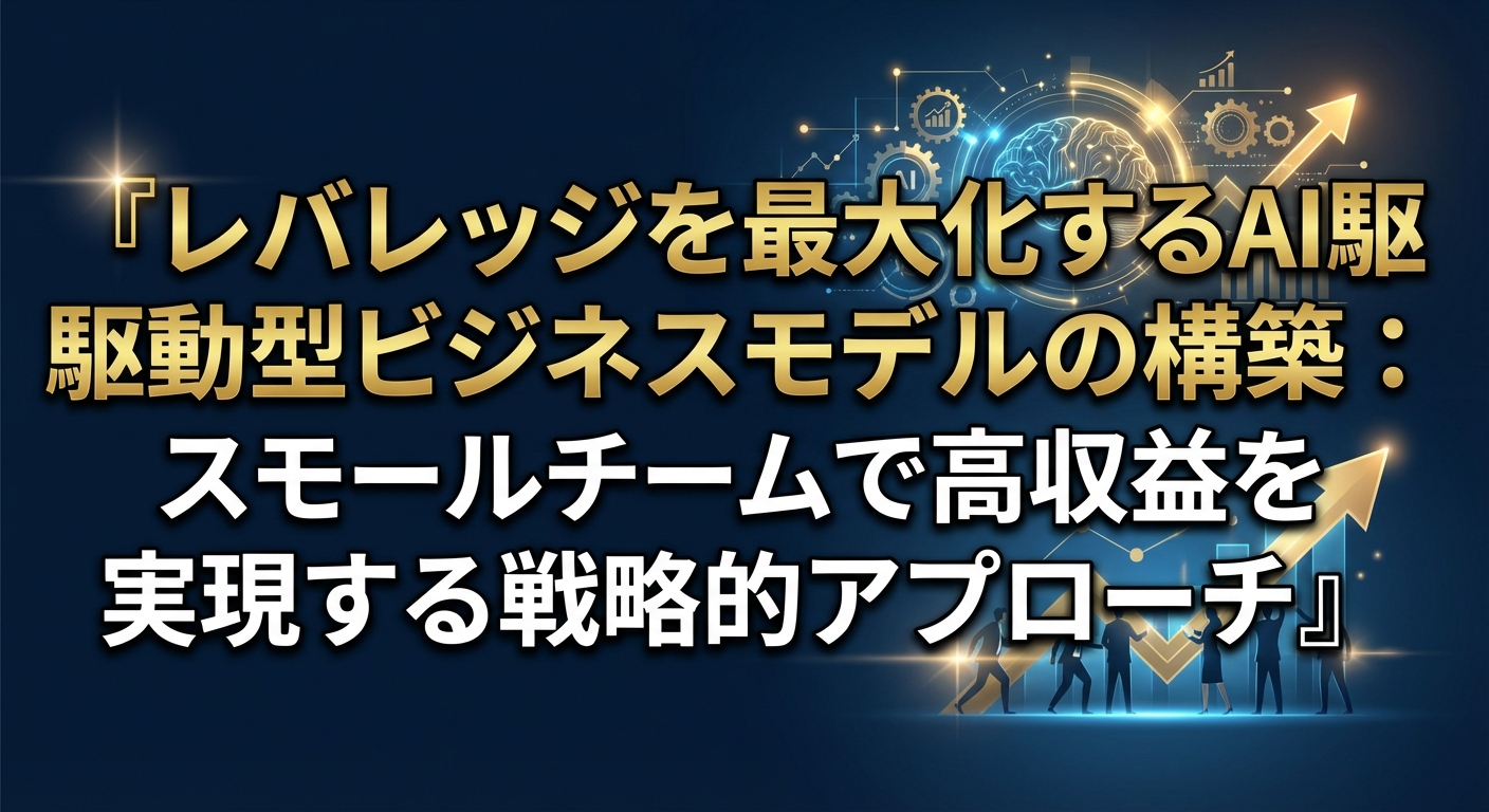 レバレッジを最大化するAI駆動型ビジネスモデルの構築：スモールチームで高収益を実現する戦略的アプローチ