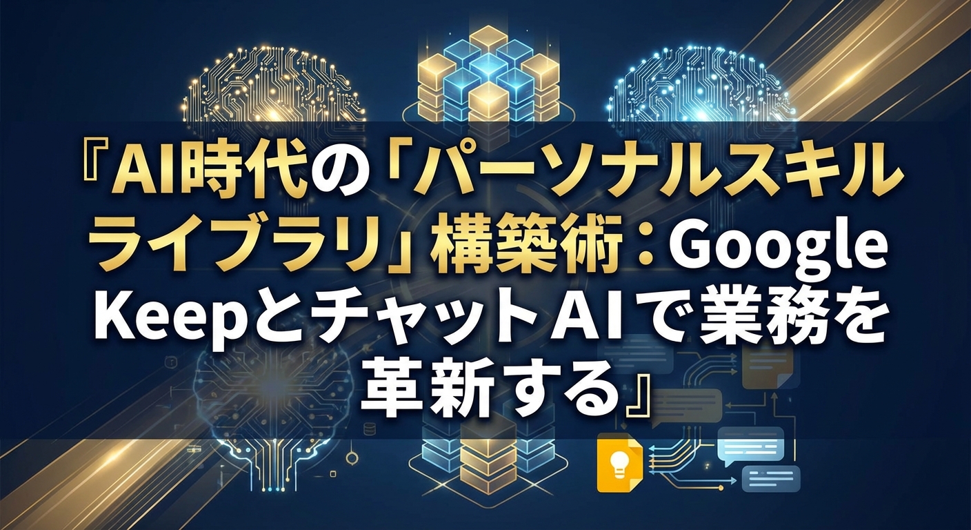 AI時代の「パーソナルスキルライブラリ」構築術：Google KeepとチャットAIで業務を革新する