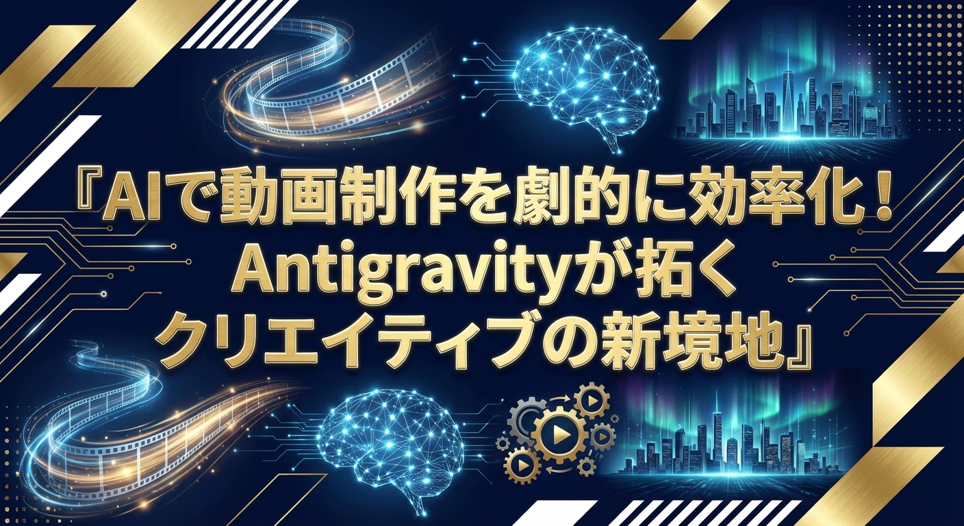 AIで動画制作を劇的に効率化！Antigravityが拓くクリエイティブの新境地