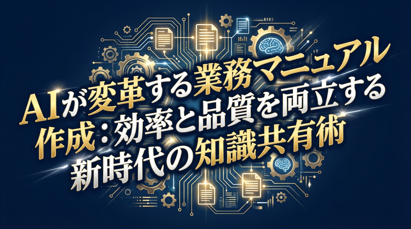 AIが変革する業務マニュアル作成：効率と品質を両立する新時代の知識共有術