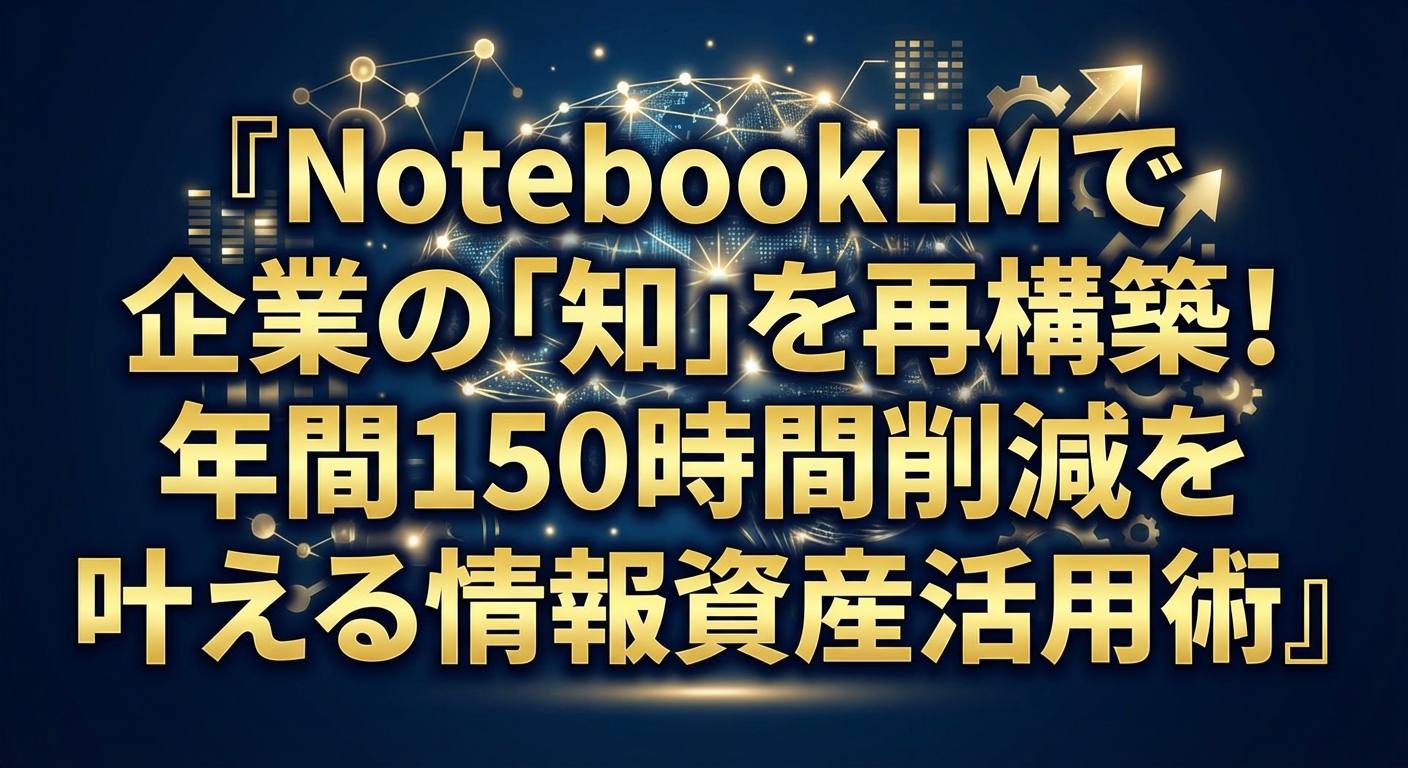 NotebookLMで企業の「知」を再構築！年間150時間削減を叶える情報資産活用術