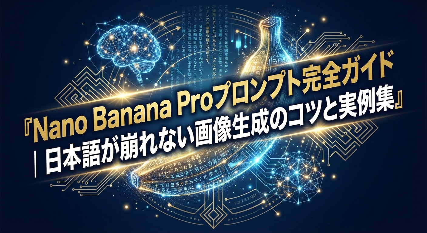 Nano Banana Proプロンプト完全ガイド｜日本語が崩れない画像生成のコツと実例集