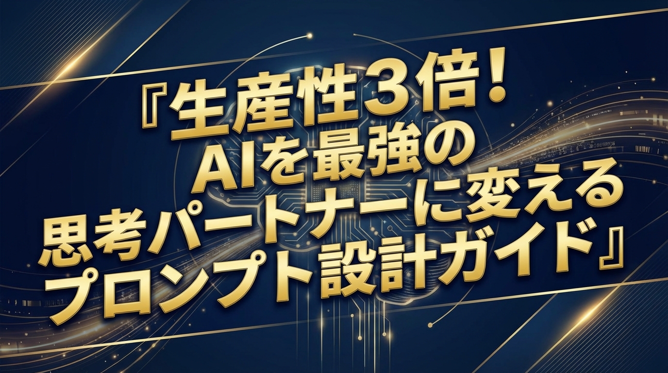 生産性3倍！ AIを最強の思考パートナーに変えるプロンプト設計ガイド
