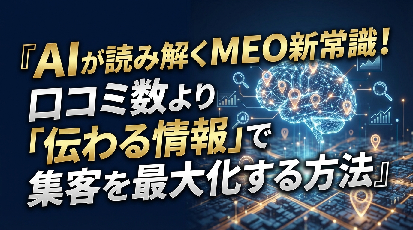 AIが読み解くMEO新常識！口コミ数より「伝わる情報」で集客を最大化する方法