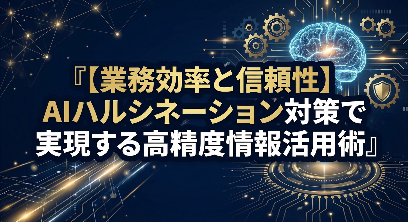 【業務効率と信頼性】AIハルシネーション対策で実現する高精度情報活用術
