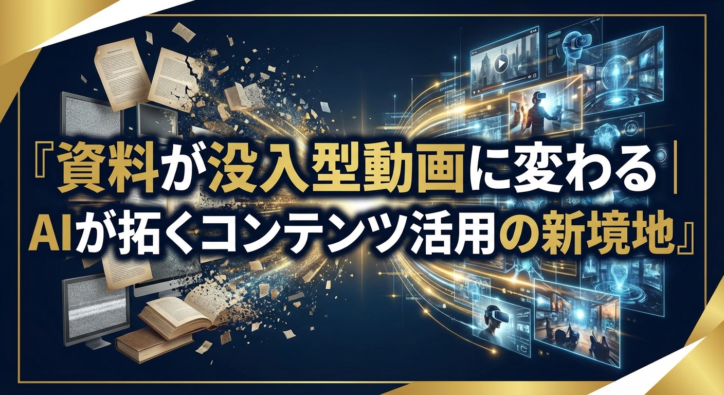資料が没入型動画に変わる｜AIが拓くコンテンツ活用の新境地
